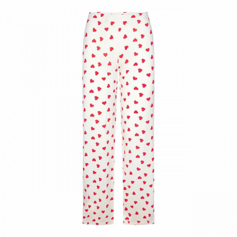 Damer Hjerte Tryk Spaghetti Stropper Crop Top Stilla