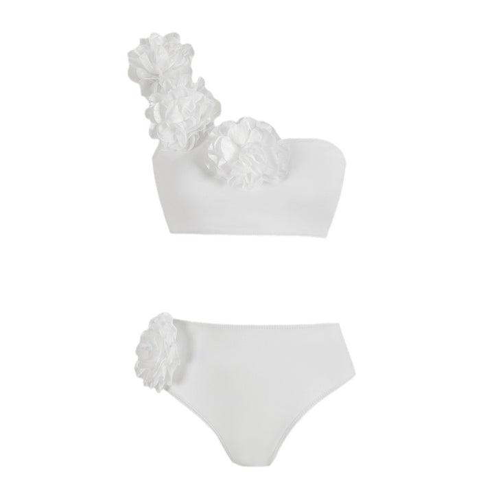 Dame bikini-sæt med blomsterdesign og moderne bandeau-top Stilla