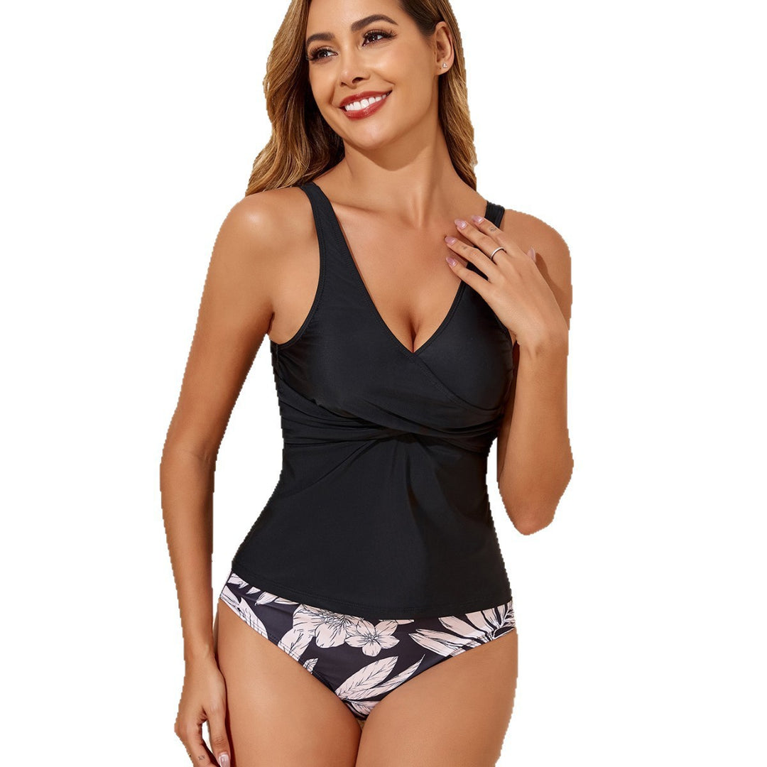 Dame Tankini-sæt med blomstermønstervdetail og figurformende design Skovae