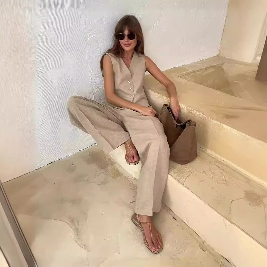 Kvinder Elegant Linned Overall Stilla
