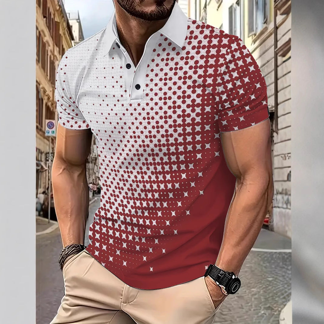 Herrer Poloshirt med moderne prikket mønster Stilla