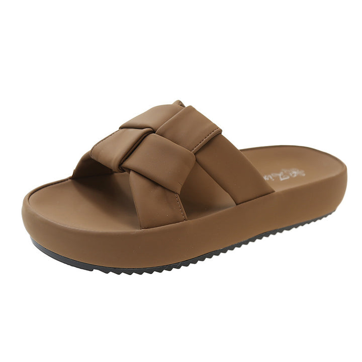 Dame Trendy Slide-Sandaler med dekorativt Sløjfe-Design og komfortabel Såle Stilla