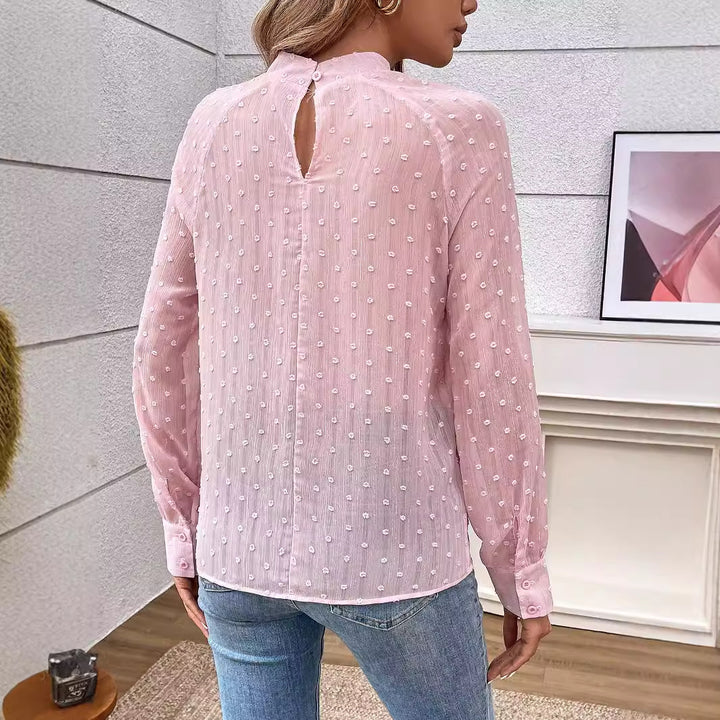 Dame luksus chiffonbluse med emblemerede detaljer Stilla