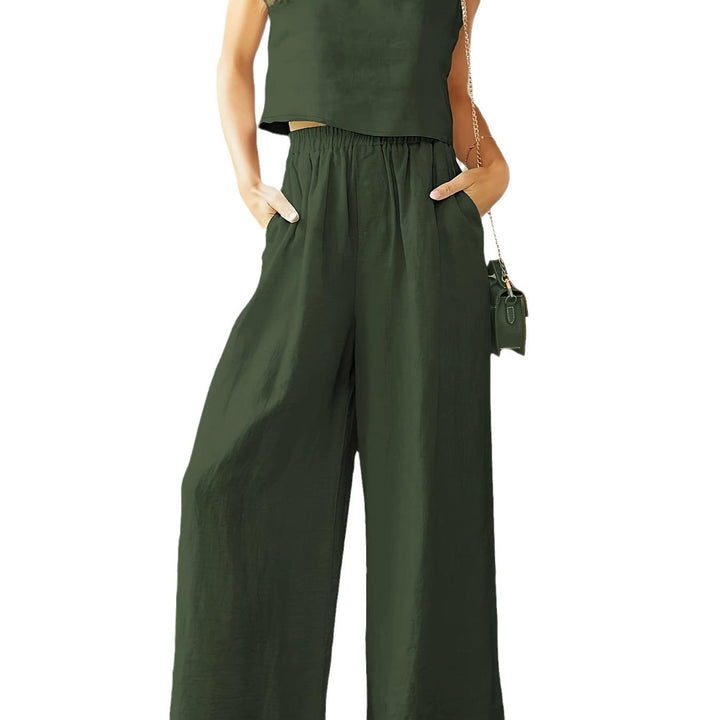 Dame bred jumpsuit med elegant snit og elastisk taljebånd Stilla
