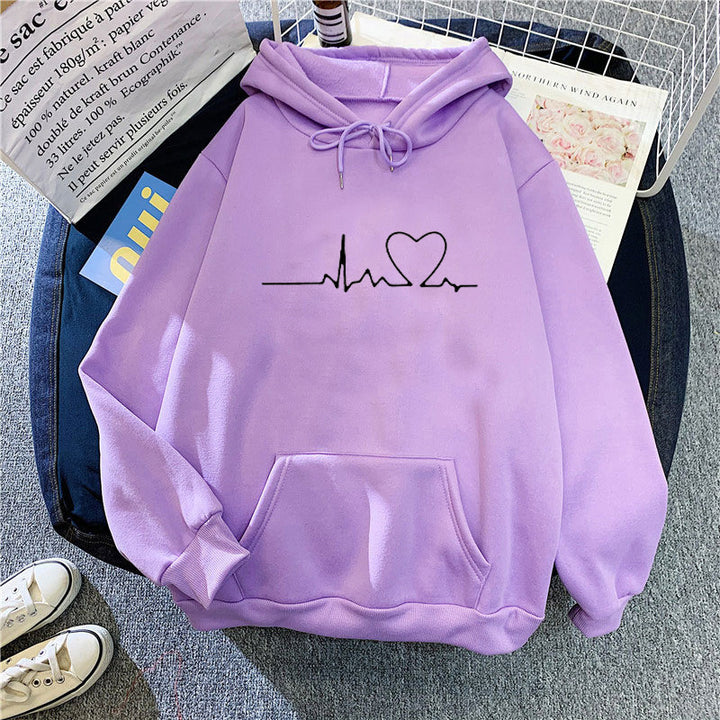Kvinders hoodie med hjerte banksymptom Skovae
