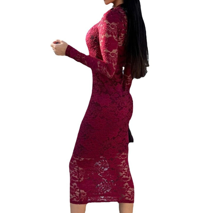 Dame Gennemsigtig Lace Bodycon Kjole Stilla