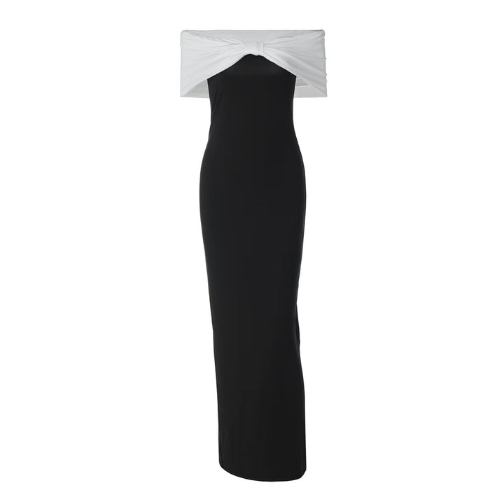 Damer Elegant Maxikjole med off-shoulder design og figursyet snit Skovae