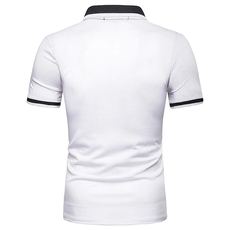 Herre Poloshirt med moderne farveblokdesign Stilla