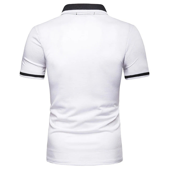 Herre Poloshirt med moderne farveblokdesign Stilla