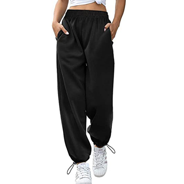 Dame bred joggebukser med elastisk linning og praktiske lommer Stilla