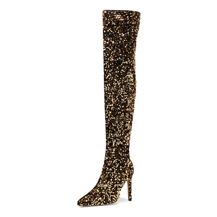 Femme Over-the-Knee Glitter Stiletto Støvler Stilla