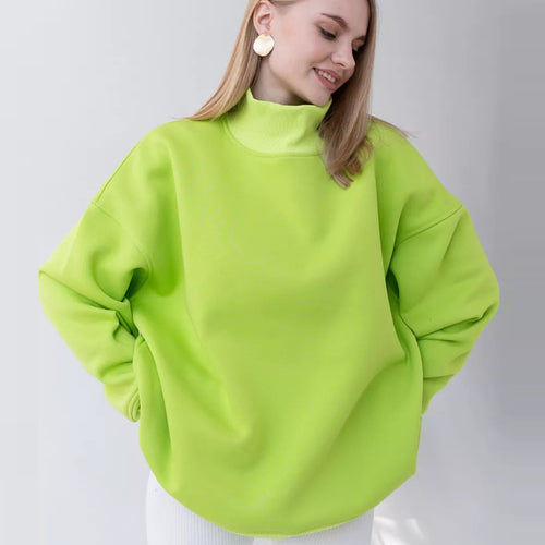 Dame Oversized Rullekrave-Trøje i hyggeligt materiale med moderne snit Stilla