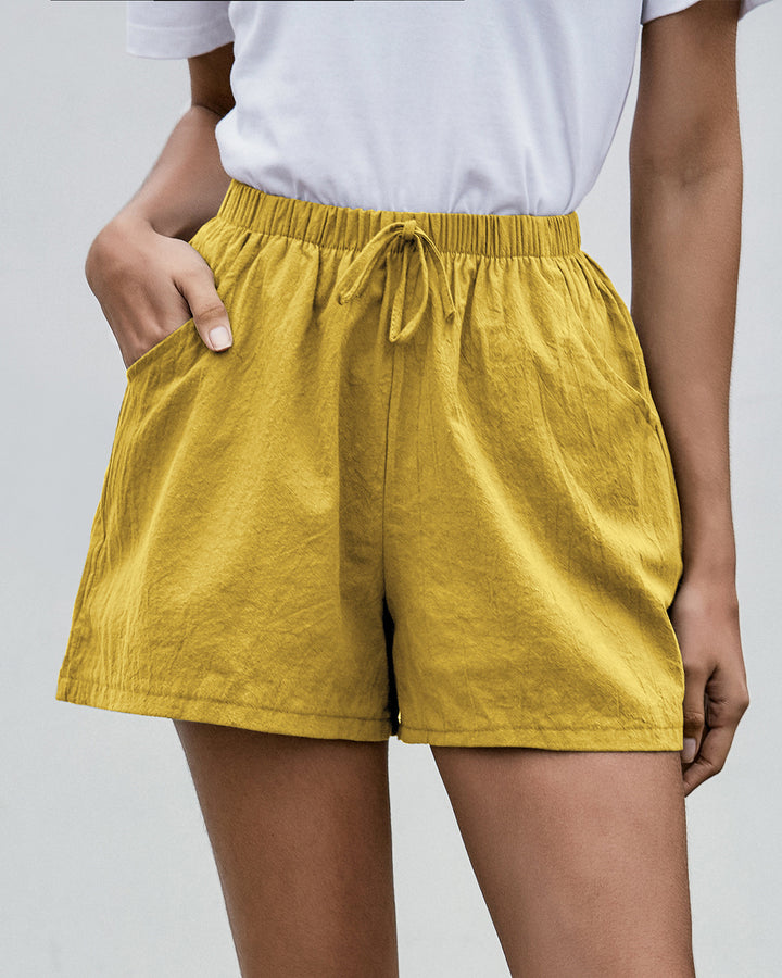 Dame behagelige shorts med elastisk talje og lommer Stilla