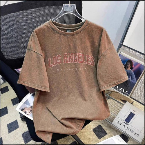 Dame Oversized T-Shirt med vintage-inspireret Los Angeles print og afslappet snit Stilla