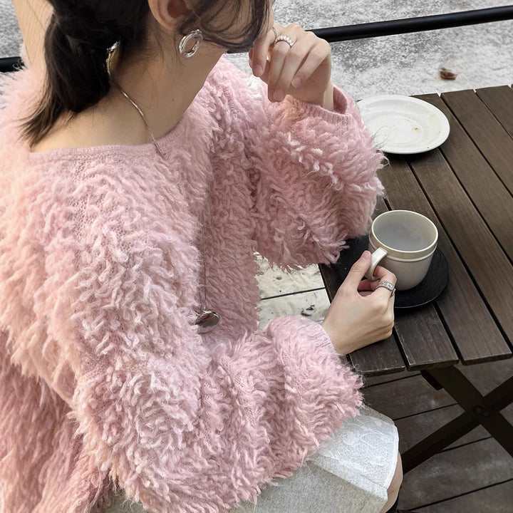 Dame Fuzzy Pullover med oversize snit Stilla