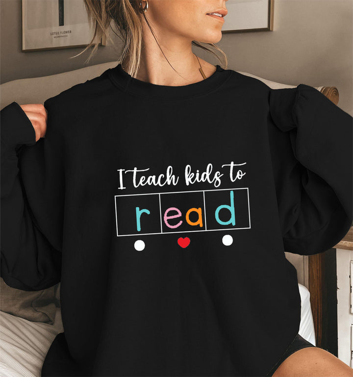 Kvinders sweatshirt med kreativt undervisningsmotiv Stilla