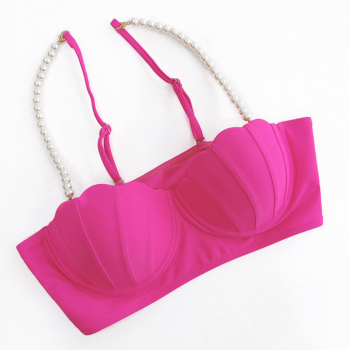 Dame bikini-sæt med elegant bustier og moderigtig nederdel Skovae