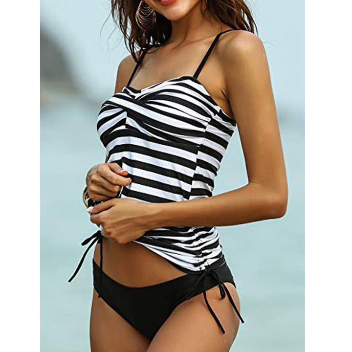Dame stribet justerbart Swim Tankini sæt Stilla
