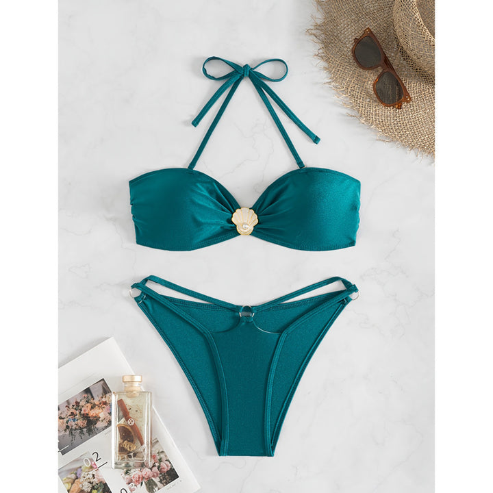 Femme Trekant Cut-Out Bikini-Sæt med dekorative accenter Stilla