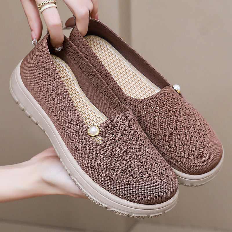 Dame Strik-Slipper med mod fashionable perle og skridsikker sål Stilla