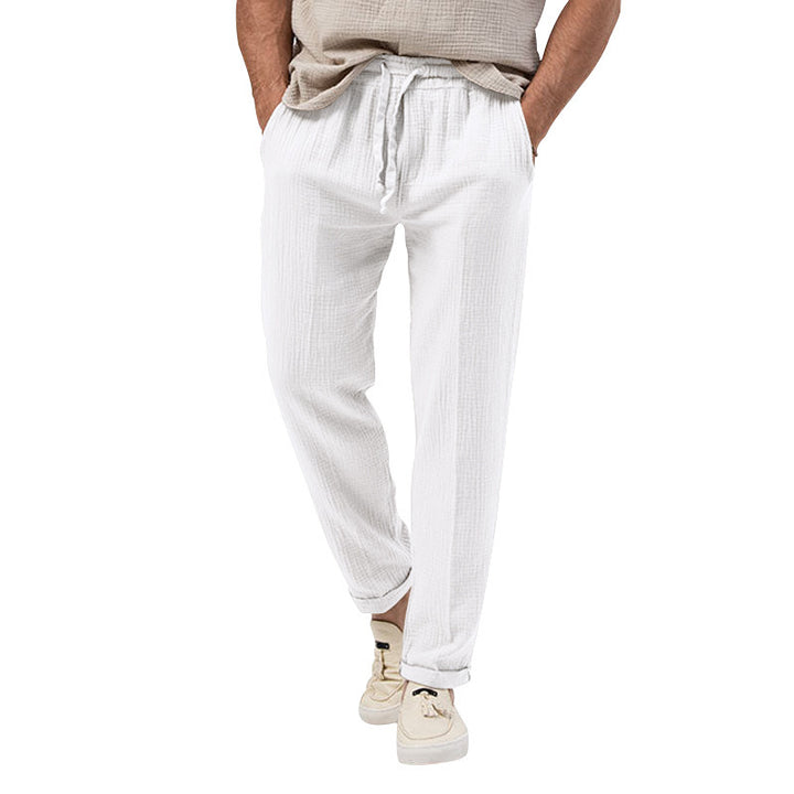 Herrer casual linned fritidsbukser med elastisk talje og sidelommer Stilla