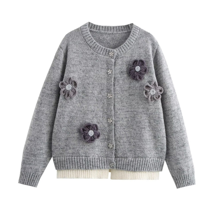 Femme Bestikket Floral Cardigan Stilla