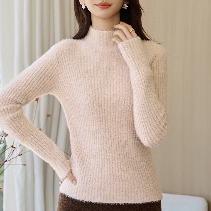 Dame hyggelig sweater med høj krave Stilla