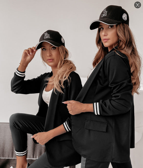 Dame Blazerjakke med sporty striber Stilla