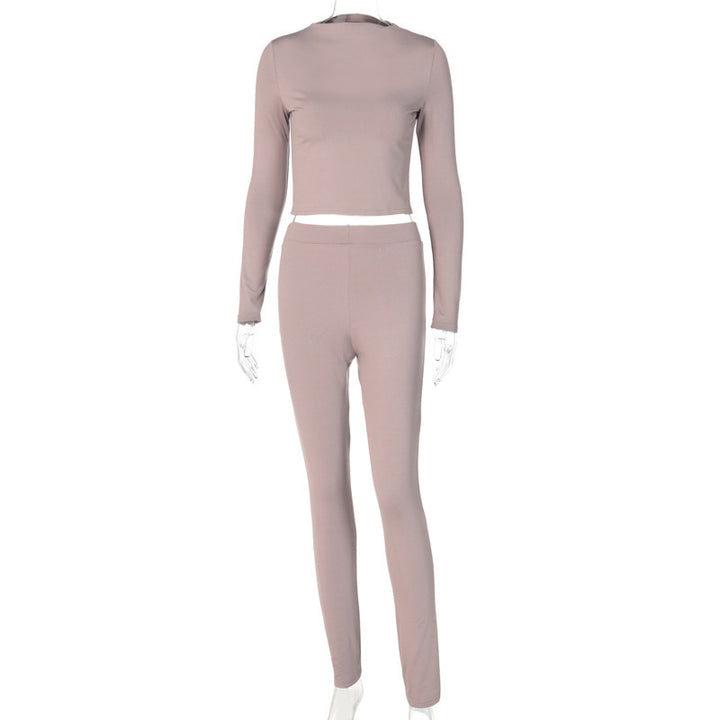 Dame Sporty sæt med tætsiddende, langærmet top og høj talje leggings Stilla