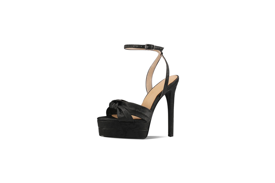 Femme Plattform Slingback Sandaler med Knytedetalje Stilla