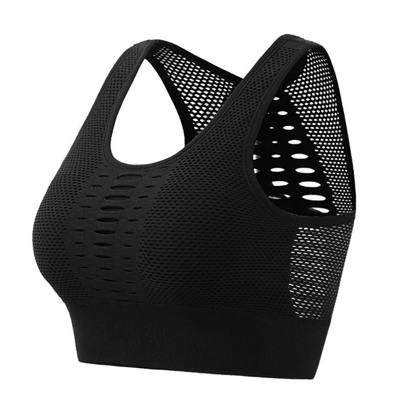 Dame sport-bustier med åndbare net-indsatser og støttende pasform Stilla