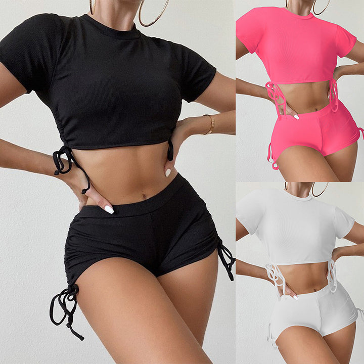 Dame Trendy Crop-top og Shorts Sæt Skovae