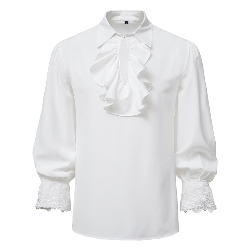 Femme Elegante Rynkebluse med Spidsedetaljer Stilla