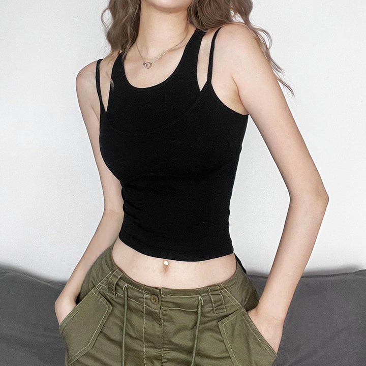Dame Sporty crop top med justerbare stropper og tætsiddende snit Stilla