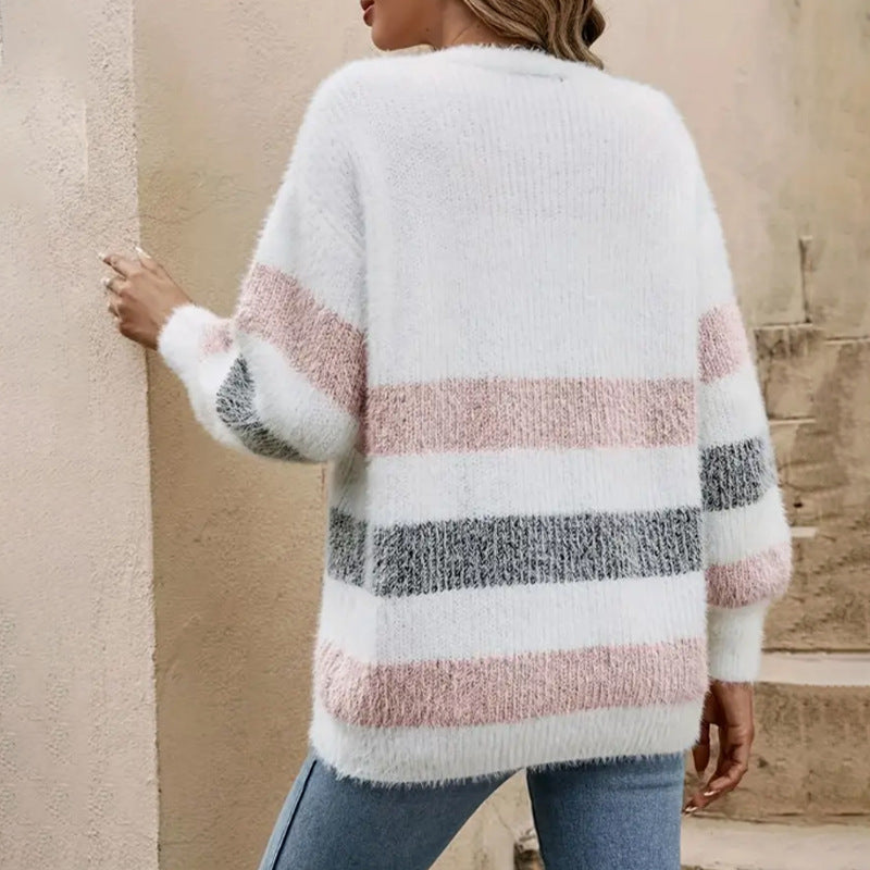 Kvinders mønstrede cardigan med elegante knapdetaljer og blødt materiale Stilla