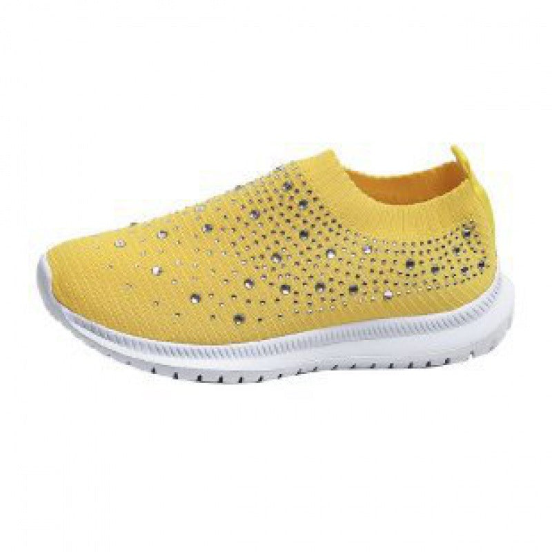 Dame Sneakers med glitrende accenter og elastisk strikket overmateriale Stilla