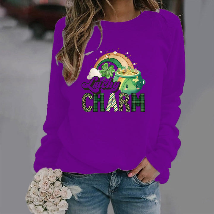 Kvinders sweatshirt med kreativt heldig motiv Stilla
