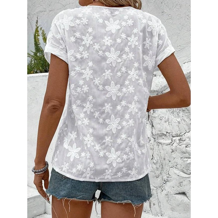 Damebluse med blomsterbroderi Stilla