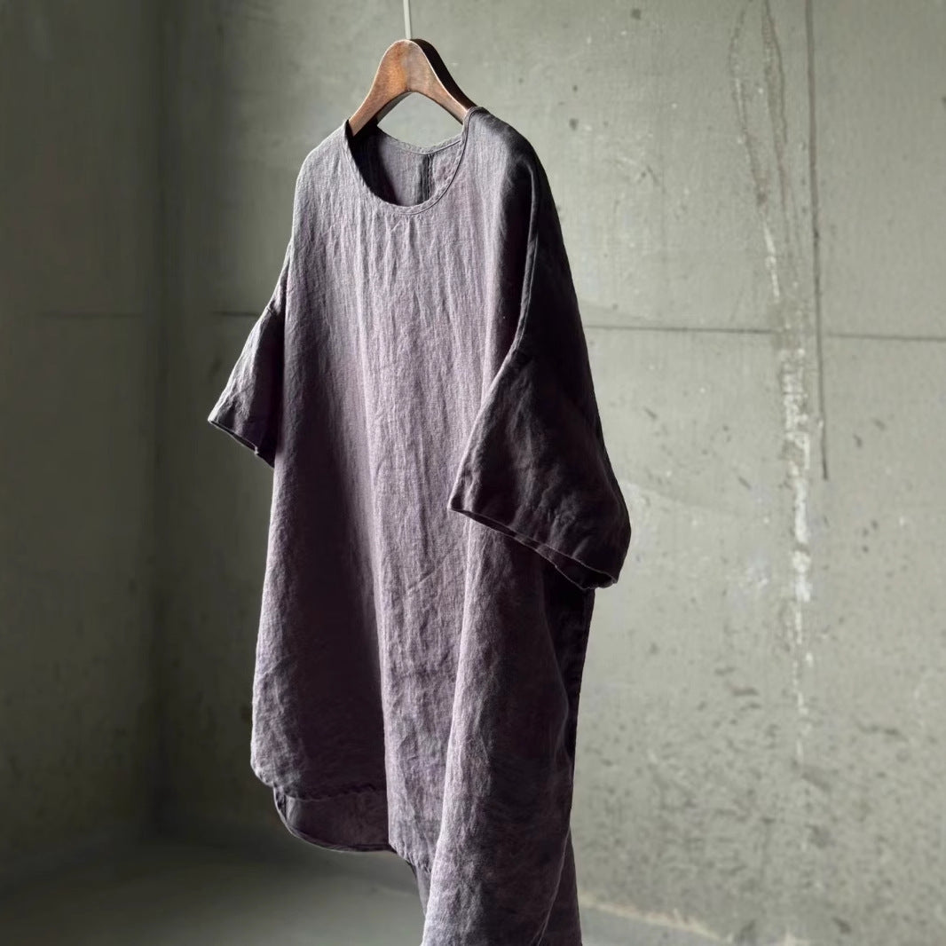 Femme Relaxed Fit Linned T-shirt med korte ærmer Stilla
