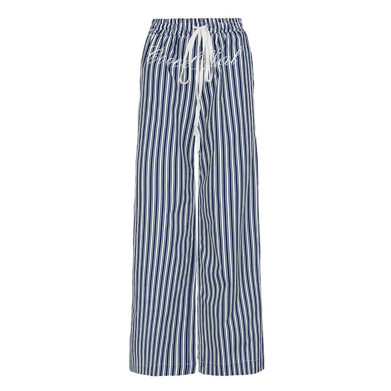 Damens vidde stribede sommershorts med elastisk talje og praktiske lommer Skovae