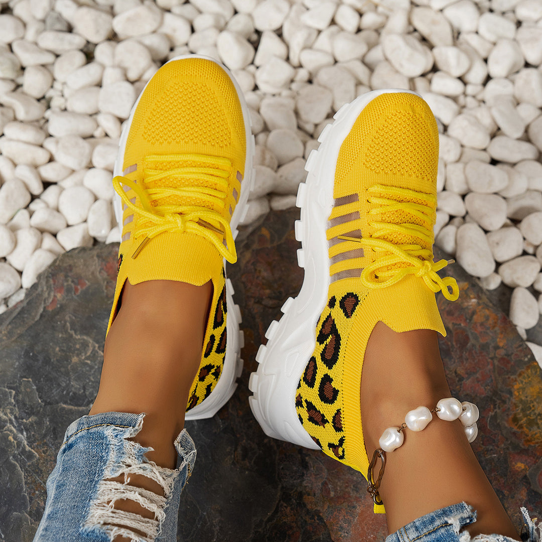 Dame sneakers med modmager leopardmønster og fleksibel sål Stilla