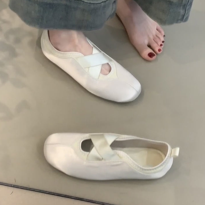 Dame Lettere Ballerinaer med Krydsede Remdesign Stilla