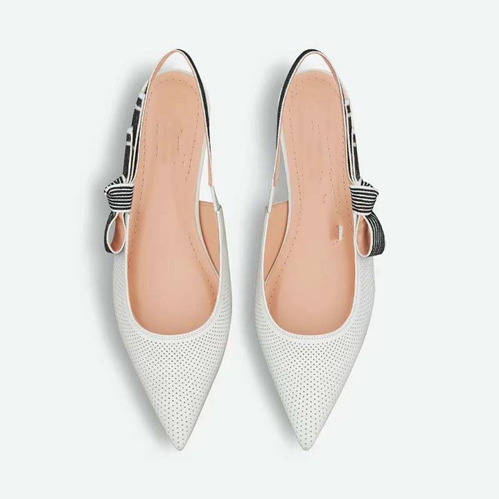 Femme Perforerede Slingback-Flats med stribet slipsdetail Stilla