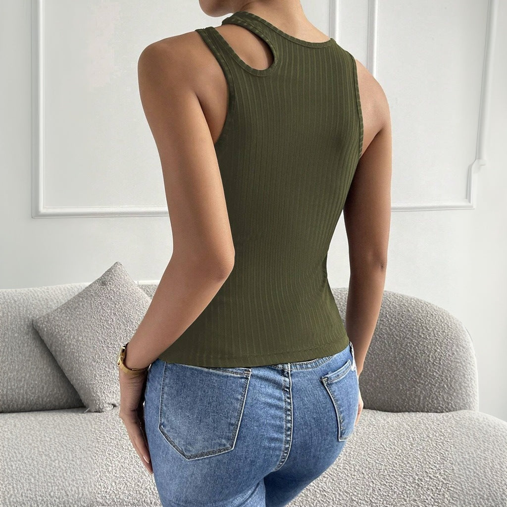 Kvindelig tætsiddende bodysuit med asymmetrisk snit og elegant V-hals Stilla