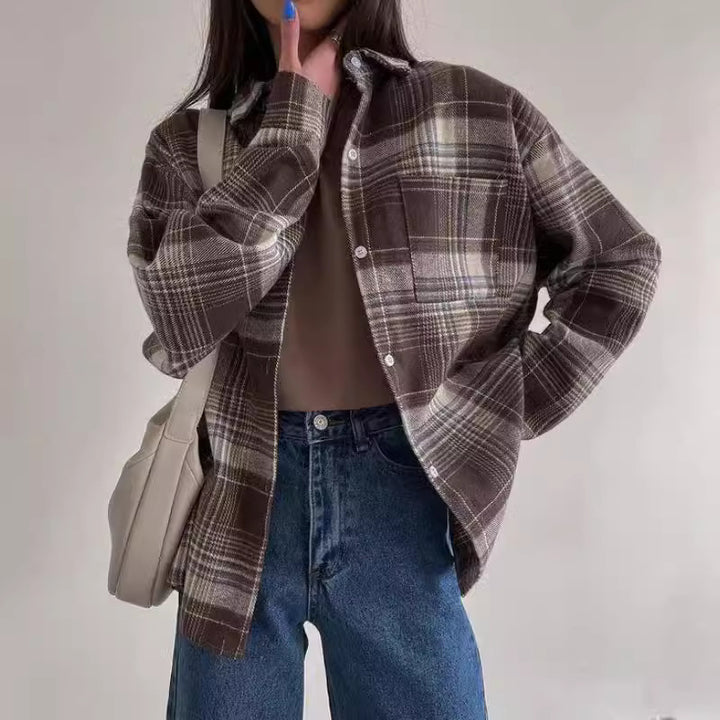 Femme Casual Flannel Overshirt Stilla