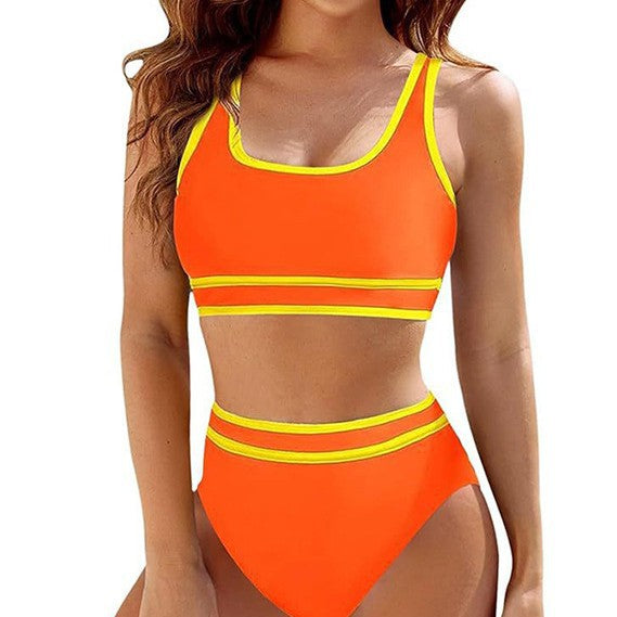 Dame Sporty Bikini-sæt med høj talje og brede stropper Stilla