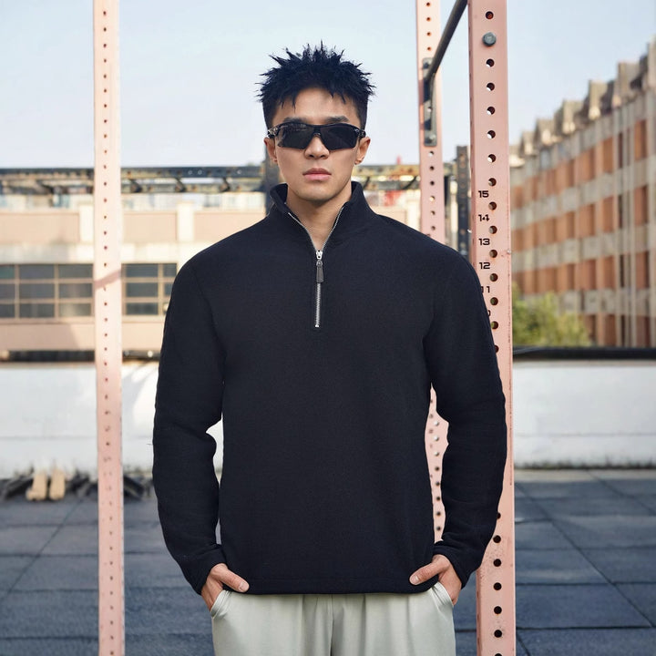 Herrer Fleece Pullover med høj krave Stilla