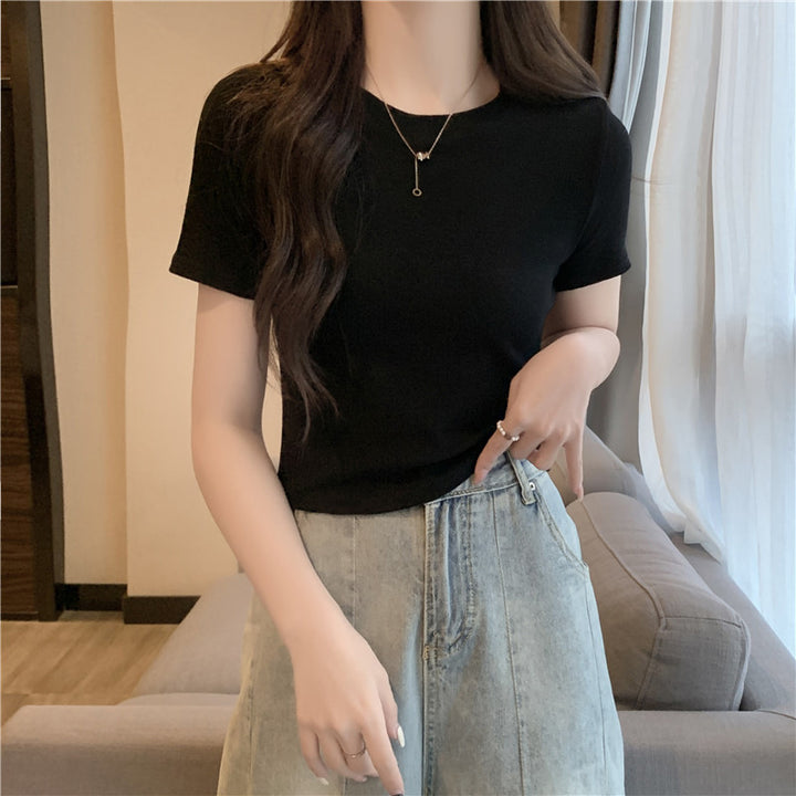 Femme Soft-Cotton Rundhals T-Shirt Stilla