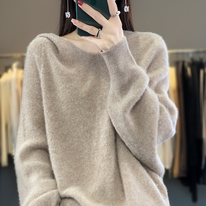 Kvinders afslappede sweater med voluminøse ærmer og V-hals Stilla