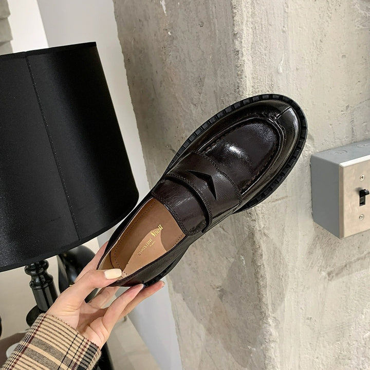 Femme Classic Penny Loafers med Chunky Heel Stilla